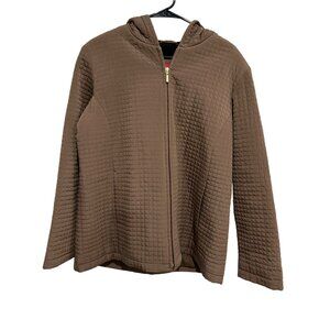 Esprit Women's Brown Quilted Hooded Jacket Size L
